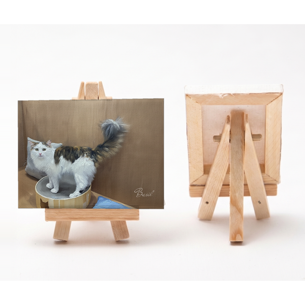 バジル 小さな絵画風キャンバスボード
