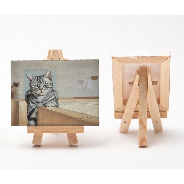 スパロウ 小さな絵画風キャンバスボード