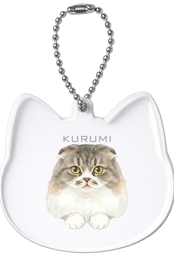 クルミ 猫型アクリルホルダー