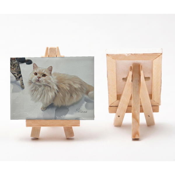 もも 小さな絵画風キャンバスボード