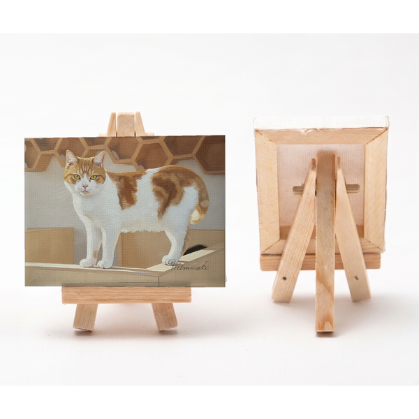 ももすけ 小さな絵画風キャンバスボード