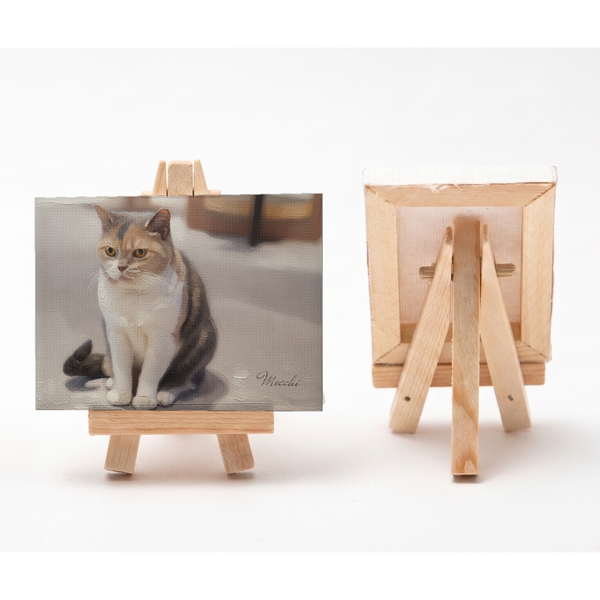 もっち 小さな絵画風キャンバスボード
