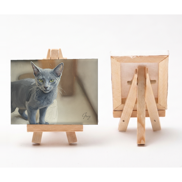 グレイ 小さな絵画風キャンバスボード