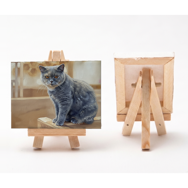 ツキ 小さな絵画風キャンバスボード