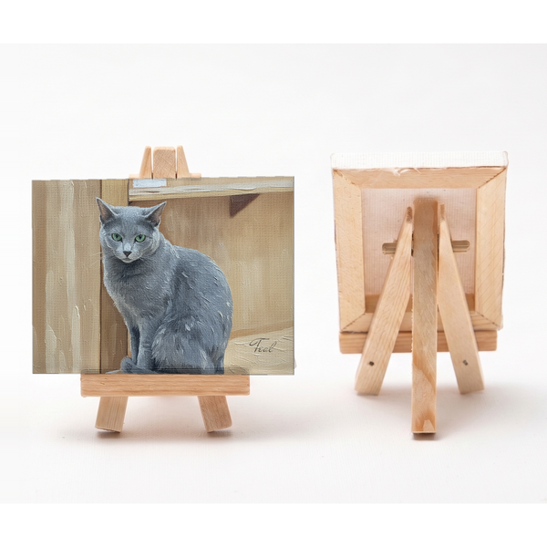 ティール 小さな絵画風キャンバスボード