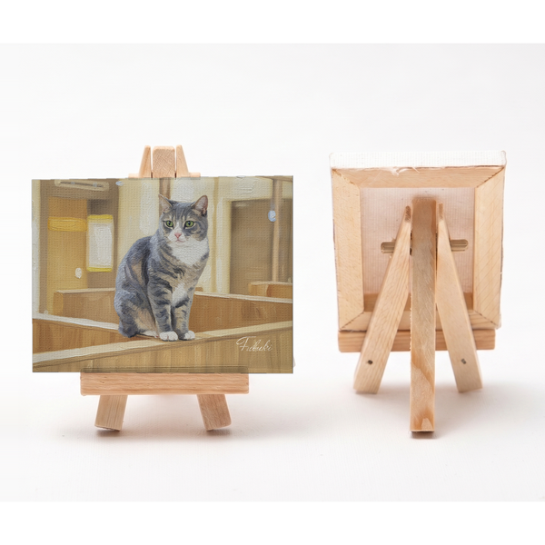 ふぶき 小さな絵画風キャンバスボード