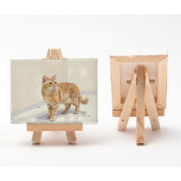 プリン 小さな絵画風キャンバスボード