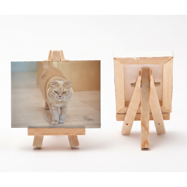 ムーン 小さな絵画風キャンバスボード