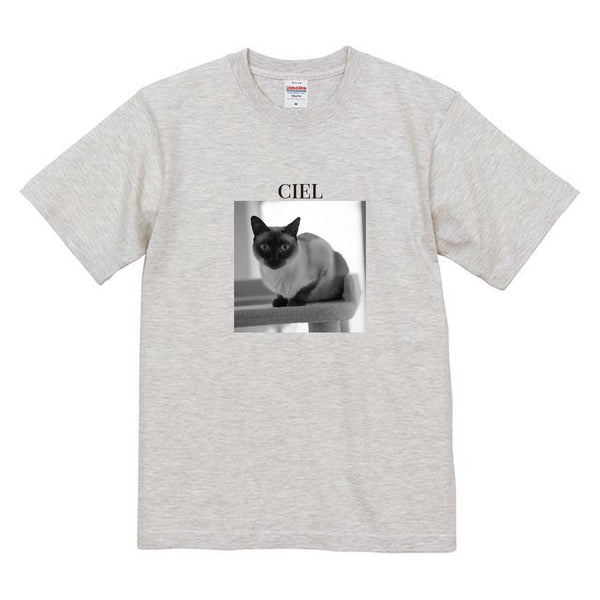 シエル モノクロ写真コットンTシャツ