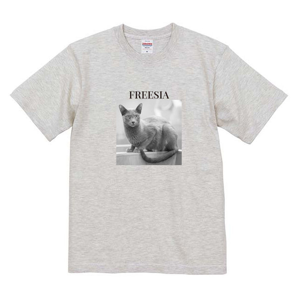 フリージア モノクロ写真コットンTシャツ