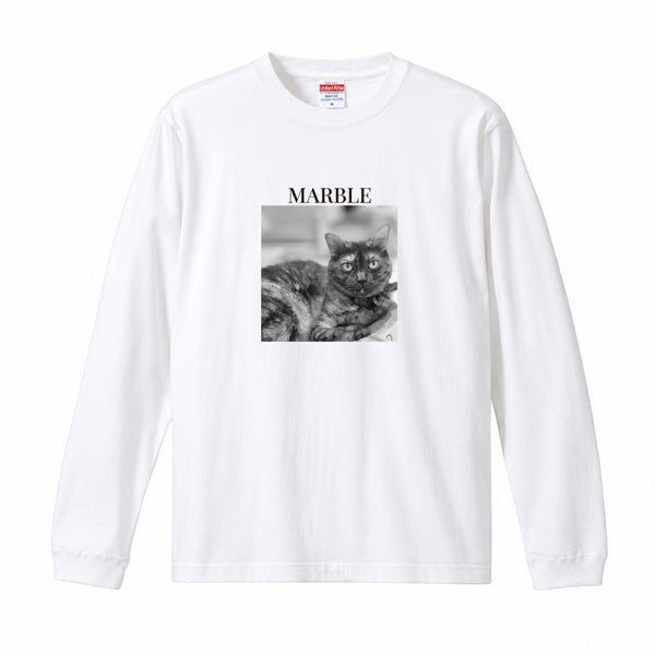 マーブル コットンロングTシャツ