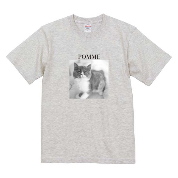 ポム モノクロ写真コットンTシャツ