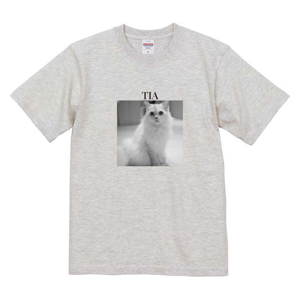 ティア モノクロ写真コットンTシャツ
