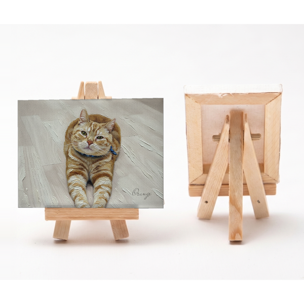 オレンジ 小さな絵画風キャンバスボード