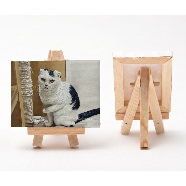 うしまる 小さな絵画風キャンバスボード