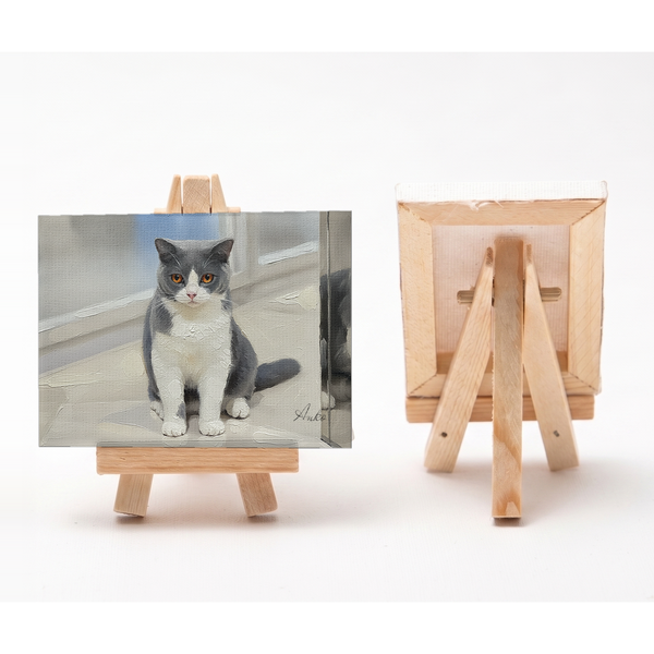 あんこ 小さな絵画風キャンバスボード