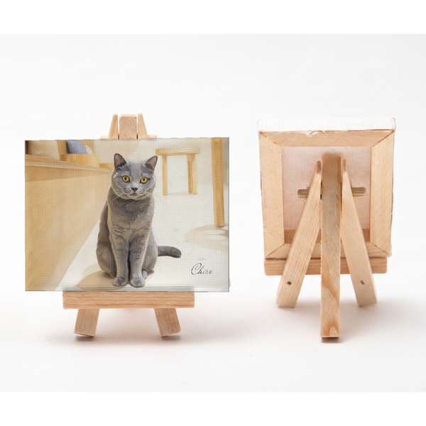 チロ 小さな絵画風キャンバスボード