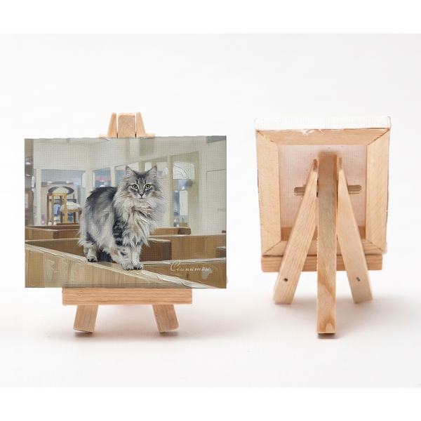 シナモン 小さな絵画風キャンバスボード