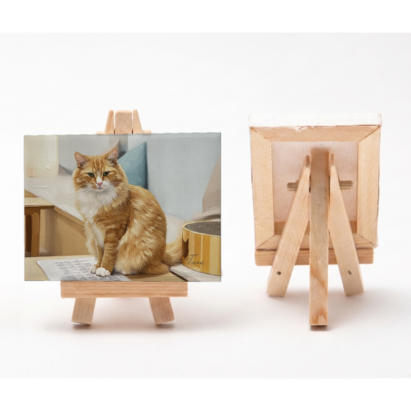 ツナ 小さな絵画風キャンバスボード