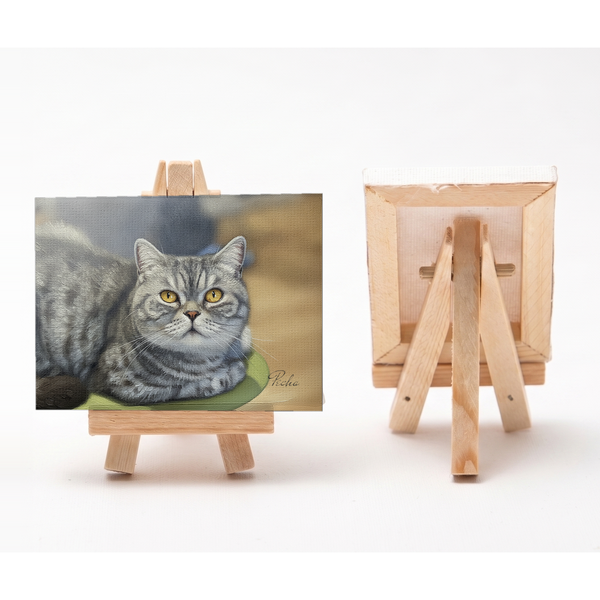 ぺちゃ 小さな絵画風キャンバスボード