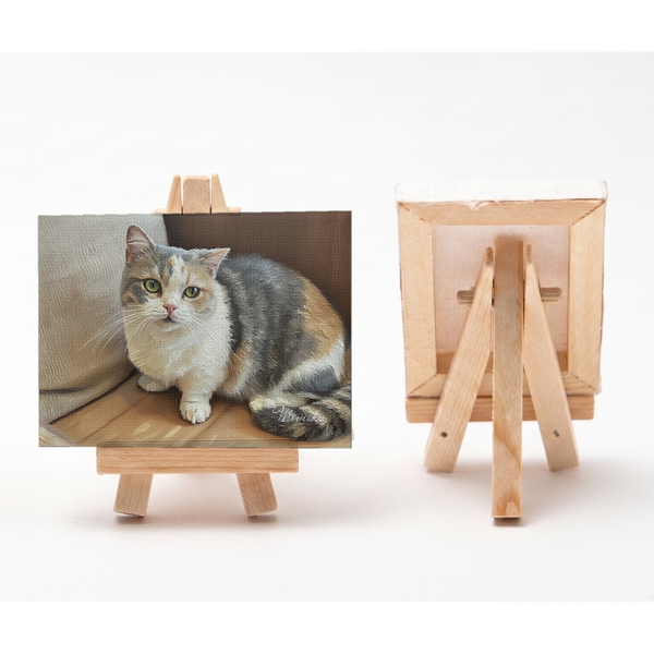 桃花 小さな絵画風キャンバスボード