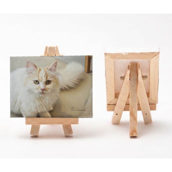 わたあめ 小さな絵画風キャンバスボード