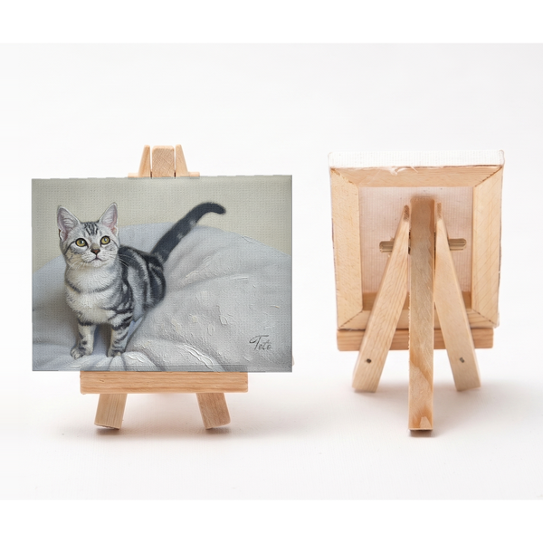 とと 小さな絵画風キャンバスボード