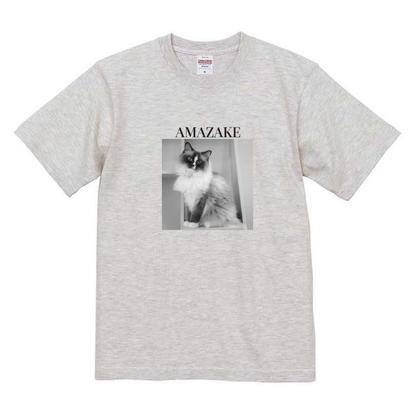 甘酒 モノクロ写真コットンTシャツ