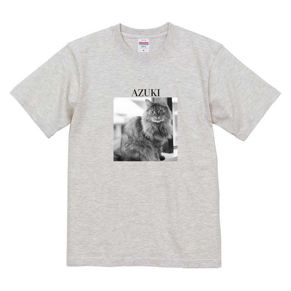 あずき モノクロ写真コットンTシャツ