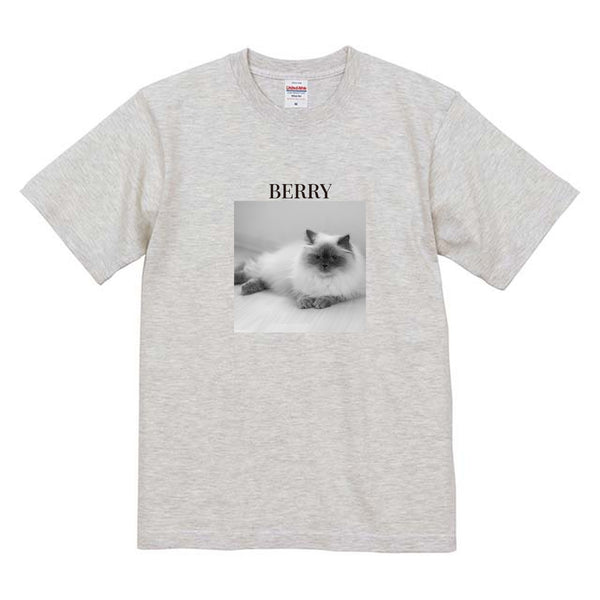 ベリー モノクロ写真コットンTシャツ