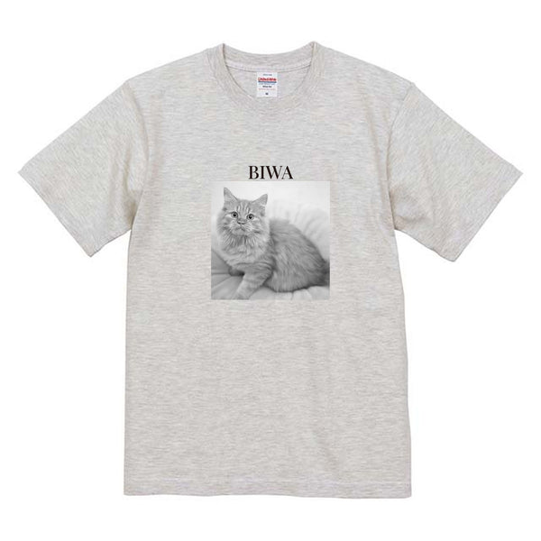 びわ モノクロ写真コットンTシャツ