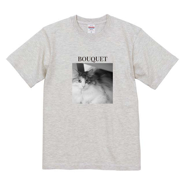 ブーケ モノクロ写真コットンTシャツ