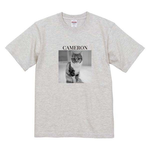 キャメロン モノクロ写真コットンTシャツ