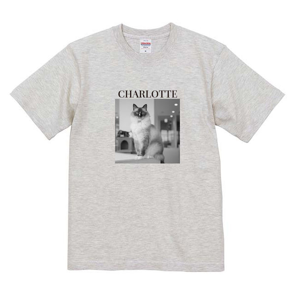 シャルロッテ モノクロ写真コットンTシャツ