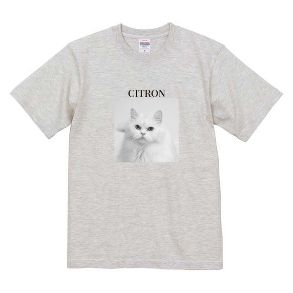 シトロン モノクロ写真コットンTシャツ