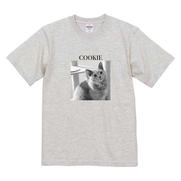 クッキー モノクロ写真コットンTシャツ