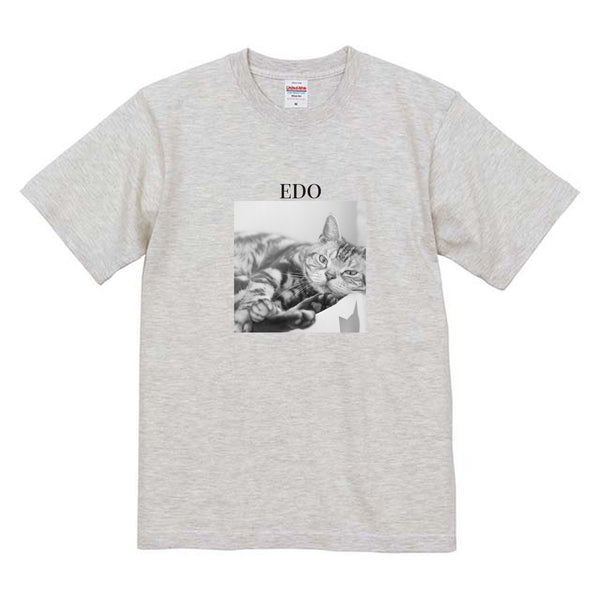 エド モノクロ写真コットンTシャツ