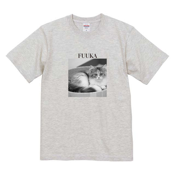ふうか モノクロ写真コットンTシャツ