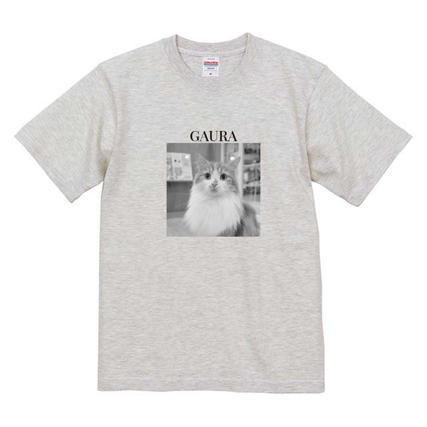 ガウラ モノクロ写真コットンTシャツ