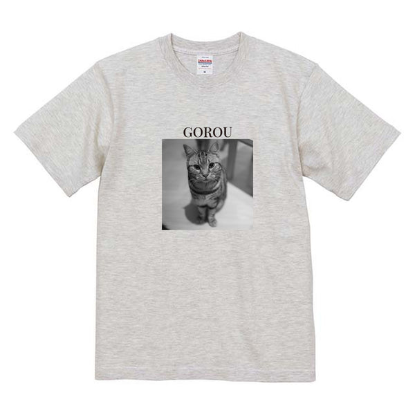 ゴロウ モノクロ写真コットンTシャツ