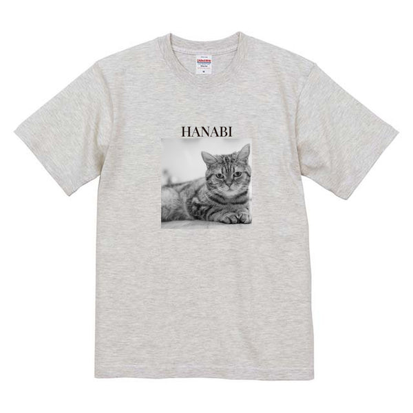 はなび モノクロ写真コットンTシャツ