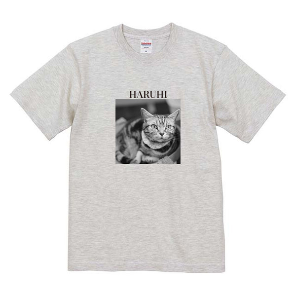 春日 モノクロ写真コットンTシャツ