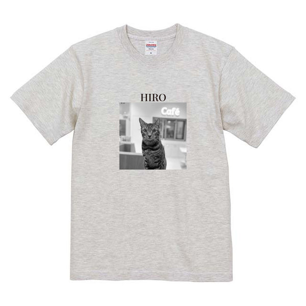 ヒロ モノクロ写真コットンTシャツ