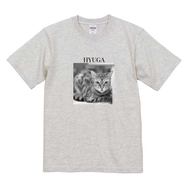 日向 モノクロ写真コットンTシャツ