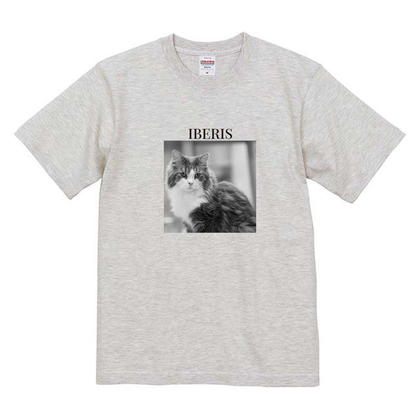 イベリス モノクロ写真コットンTシャツ