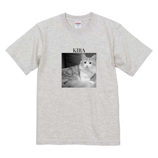 きら モノクロ写真コットンTシャツ
