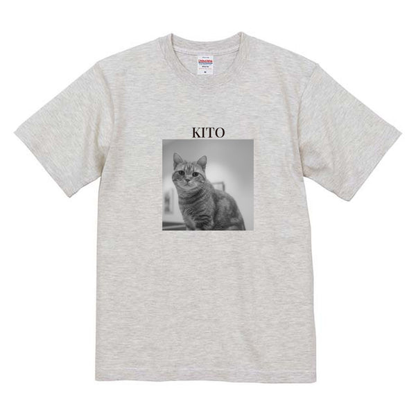 キト モノクロ写真コットンTシャツ