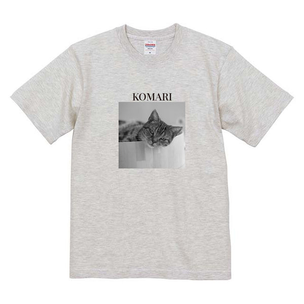 こまり モノクロ写真コットンTシャツ