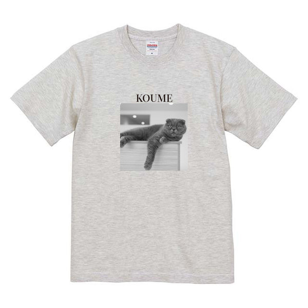 コウメ モノクロ写真コットンTシャツ