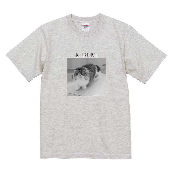 クルミ モノクロ写真コットンTシャツ